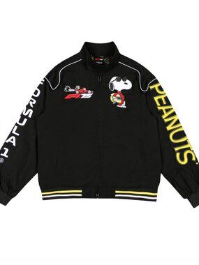 F1 x Snoopy Peanuts Pit Crew Joe Cool Racing Jacket In Black - Men's Large - NWT